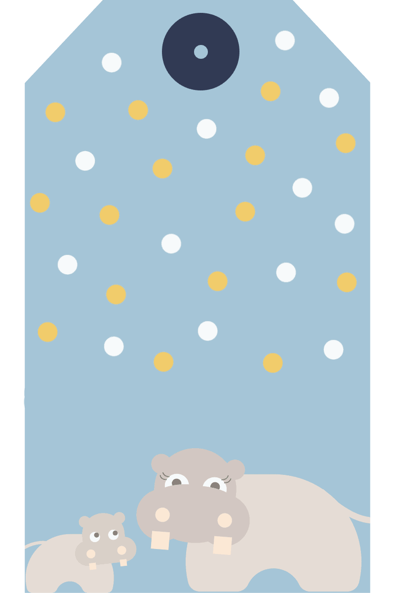 WebBabyShower Printables Gift Tag Hippo