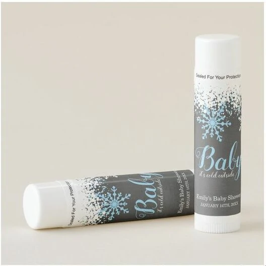 winter baby shower lip balm