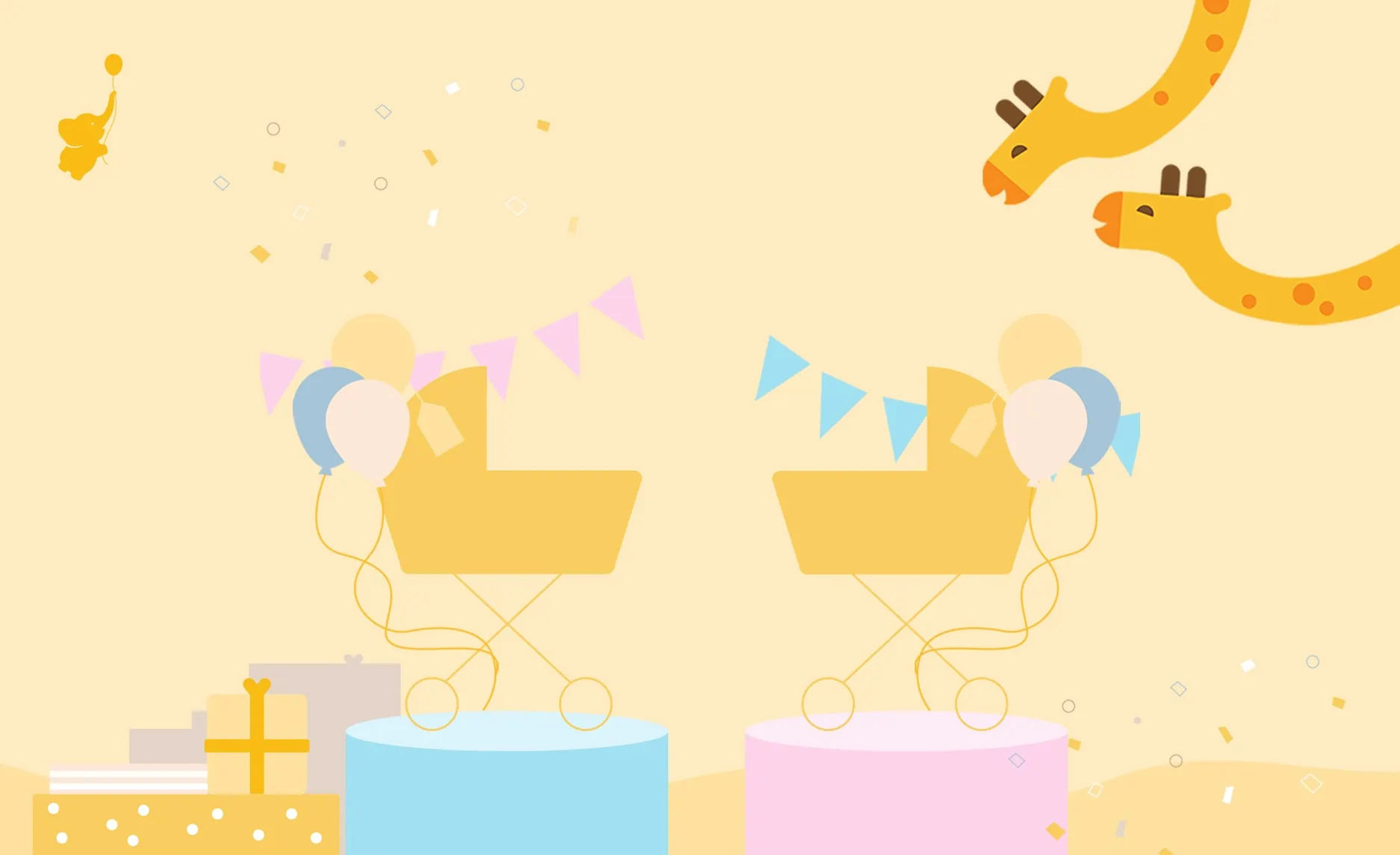 webbabyshower header image twin gender reveal ideas