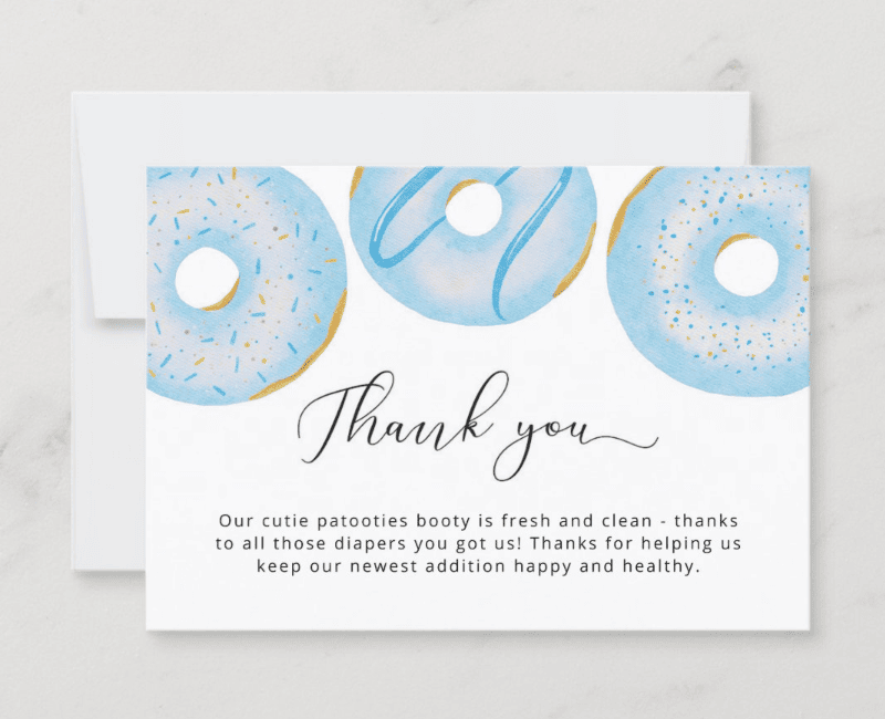 wbs baby shower thank you card